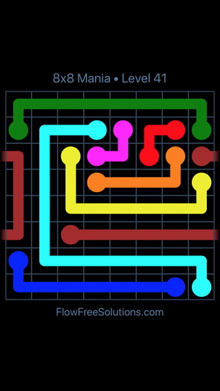 Solution and Answer to the Puzzle for Warps 8x8 Mania Level 41