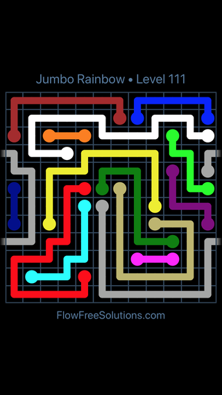 Solution and Answer to the Puzzle for Warps Jumbo Rainbow Level 111