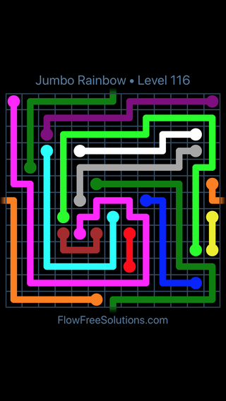 Solution and Answer to the Puzzle for Warps Jumbo Rainbow Level 116