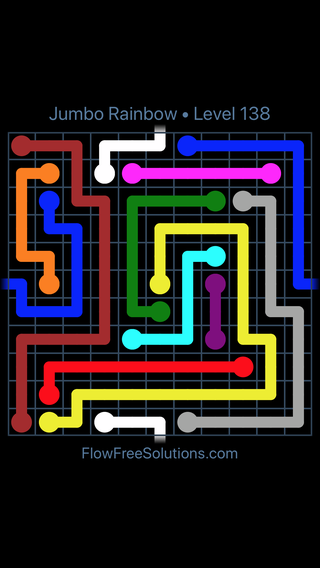 Solution and Answer to the Puzzle for Warps Jumbo Rainbow Level 138