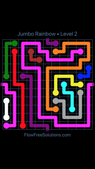Solution and Answer to the Puzzle for Warps Jumbo Rainbow Level 2