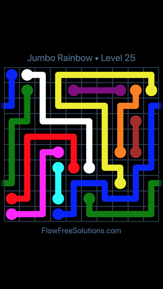 Solution and Answer to the Puzzle for Warps Jumbo Rainbow Level 25
