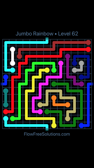 Solution and Answer to the Puzzle for Warps Jumbo Rainbow Level 62