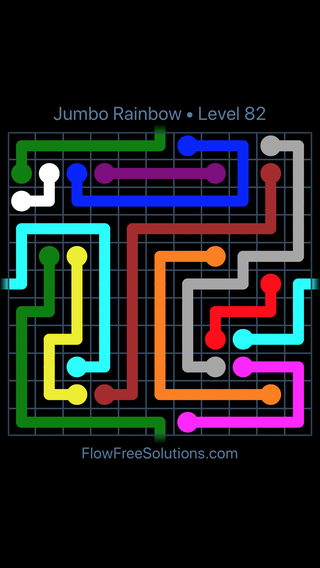 Solution and Answer to the Puzzle for Warps Jumbo Rainbow Level 82